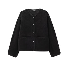 Photo: Women's Teddy Fleece Button Front Jacket | Seoden London — view 3