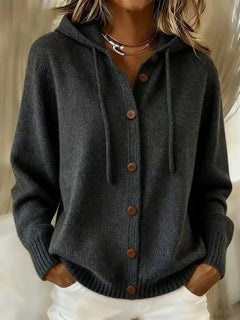 Photo: Bologna Hooded Button Knit Cardigan Coat | Seoden London — view 8