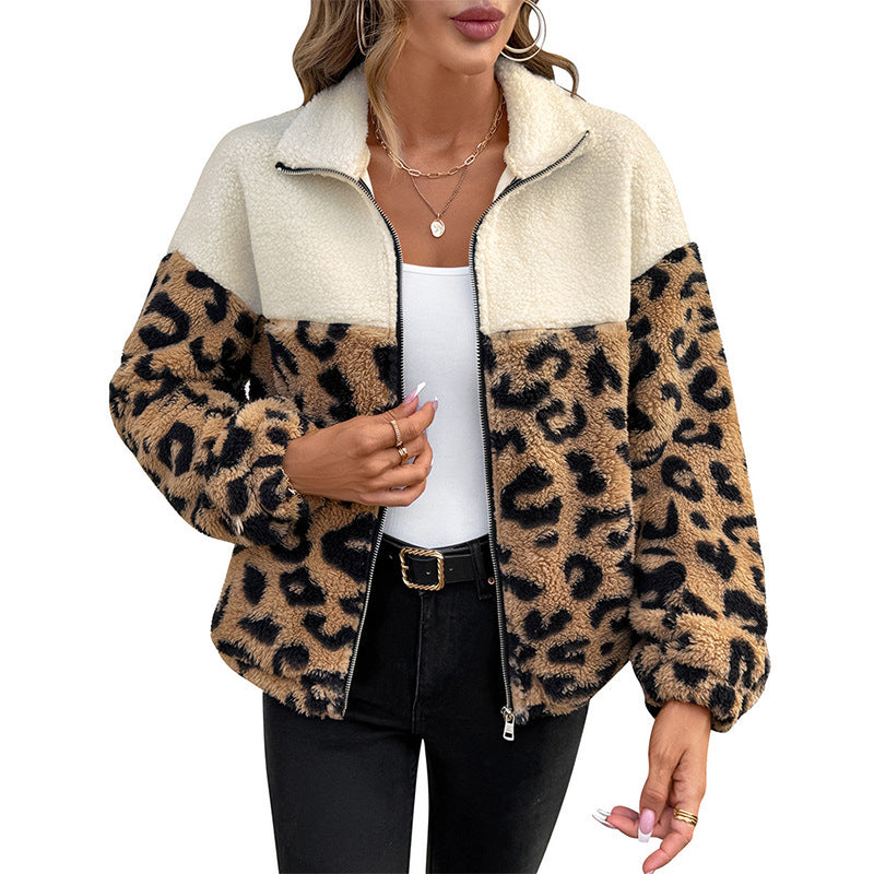 Photo: Women's Leopard Print Sherpa Fleece Jacket | Seoden London