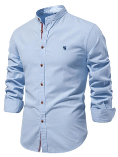 Photo: Cambridge Band-Collar Oxford Shirt | Seoden London — view 1