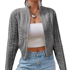 Photo: Women's Cable Knit Zip Cardigan | Seoden London — view 1