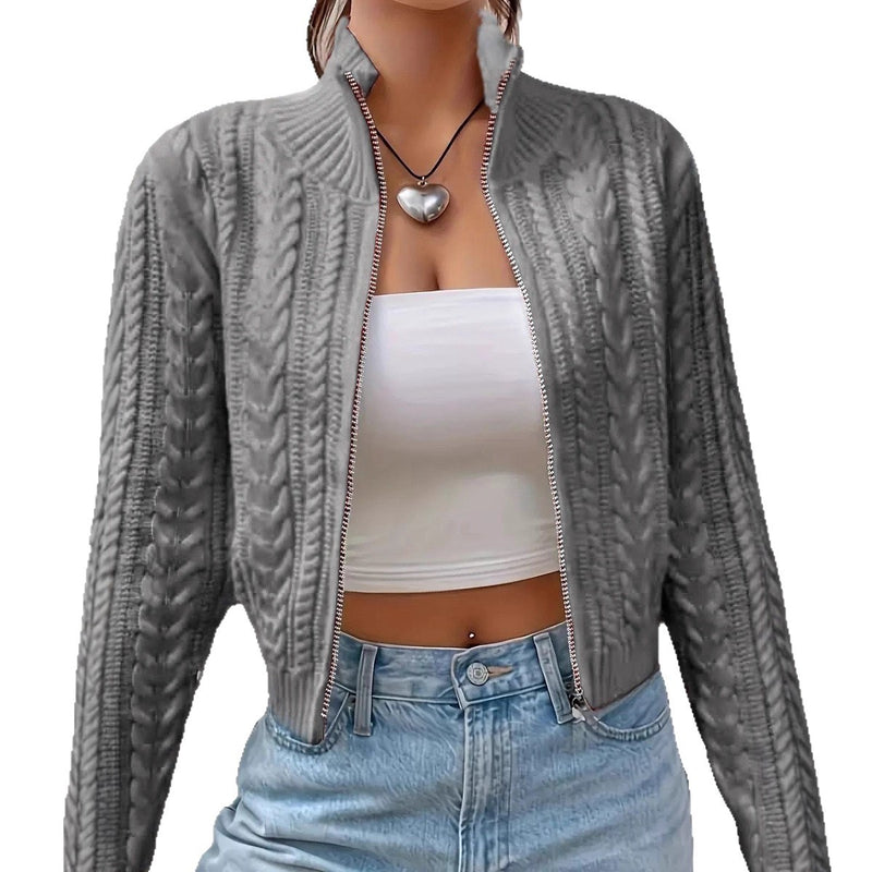 Photo: Women's Cable Knit Zip Cardigan | Seoden London