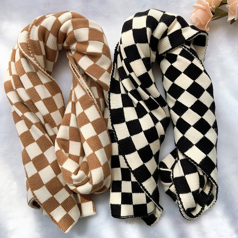 Photo: Chelsea Checkerboard Knitted Scarf | Seoden London