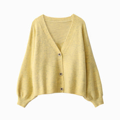 Photo: Florence Lantern-Sleeve Wool-Blend Cardigan | Seoden London — view 6