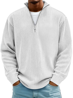 Photo: Lorenzo Ribbed Half-Zip Jumper | Seoden London — view 7