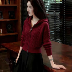 Photo: Cropped Knit Hooded Cardigan | Seoden London — view 4