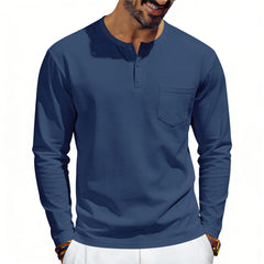 Photo: Henley Long Sleeve Top with Chest Pocket | Seoden London — view 10