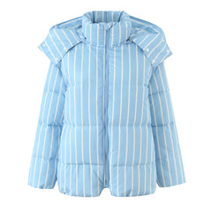 Photo: Brighton Striped Hooded Puffer Coat | Seoden London — view 1
