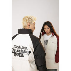 Photo: Tokyo Colour-Block Varsity Puffer Jacket | Seoden London — view 2