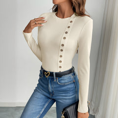 Photo: Kyra Asymmetric Button Knit Bodysuit | Seoden London — view 6