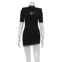 Photo: Sorrento Black Lace Cut-Out Mini Dress | Seoden London — view 7