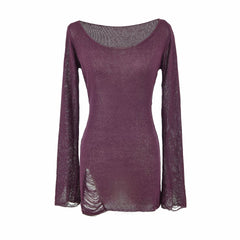 Photo: Aurelia Distressed Fine-Knit Long Top | Seoden London — view 7