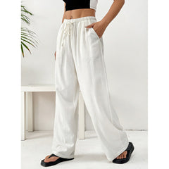 Photo: Giulia Wide-Leg Drawstring Trousers | Seoden London — view 1