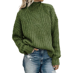 Photo: Women's Cable Knit High Neck Jumper | Seoden London — view 5