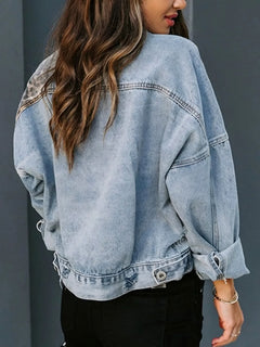 Photo: Savannah Leopard Print Denim Jacket | Seoden London — view 7