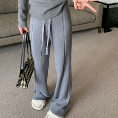 Photo: Lana Ribbed Knit Wide-Leg Trousers | Seoden London — view 7