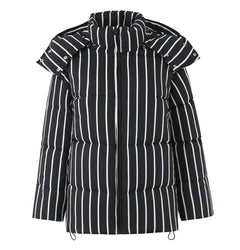 Photo: Brighton Striped Hooded Puffer Coat | Seoden London — view 8