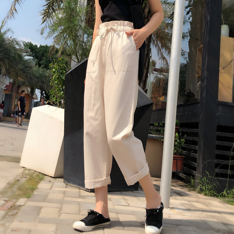 Photo: Emilia Belted Cotton Harem Trousers | Seoden London