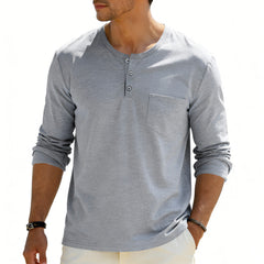 Photo: Henley Long Sleeve Top with Chest Pocket | Seoden London — view 5