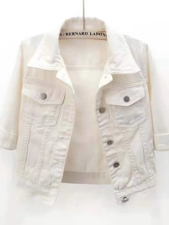 Photo: Women's Plus Size Cropped Denim Jacket | Seoden London — view 17