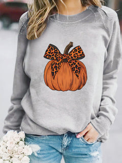 Photo: Leopard Bow Pumpkin Sweatshirt | Seoden London — view 12