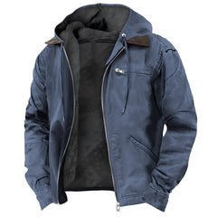Photo: Men's Hooded Fleece Lined Cotton Jacket | Seoden London — view 2