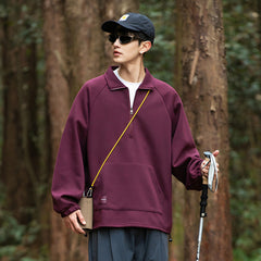 Photo: Men's Cotton Half Zip Collared Sweatshirt | Seoden London — view 4