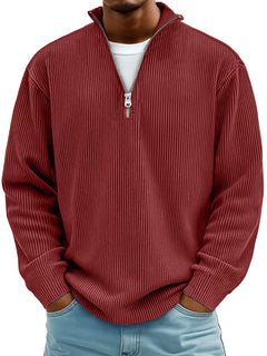 Photo: Lorenzo Ribbed Half-Zip Jumper | Seoden London — view 9