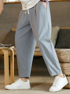 Photo: Women's Plus Size Linen Drawstring Trousers | Seoden London — view 11
