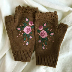 Photo: Honeybee Embroidered Fingerless Gloves | Seoden London — view 2