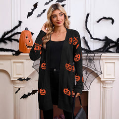 Photo: Transylvania Pumpkin Jacquard Long Cardigan | Seoden London — view 5