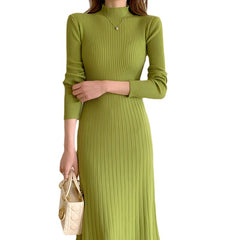 Photo: Women's Ribbed Knit Midi Dress with Long Sleeves | Seoden London — view 1