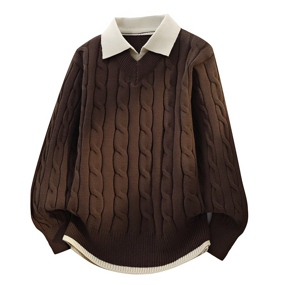 Photo: Winchester Cable Knit Collared Sweater | Seoden London