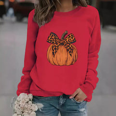 Photo: Leopard Bow Pumpkin Sweatshirt | Seoden London — view 5