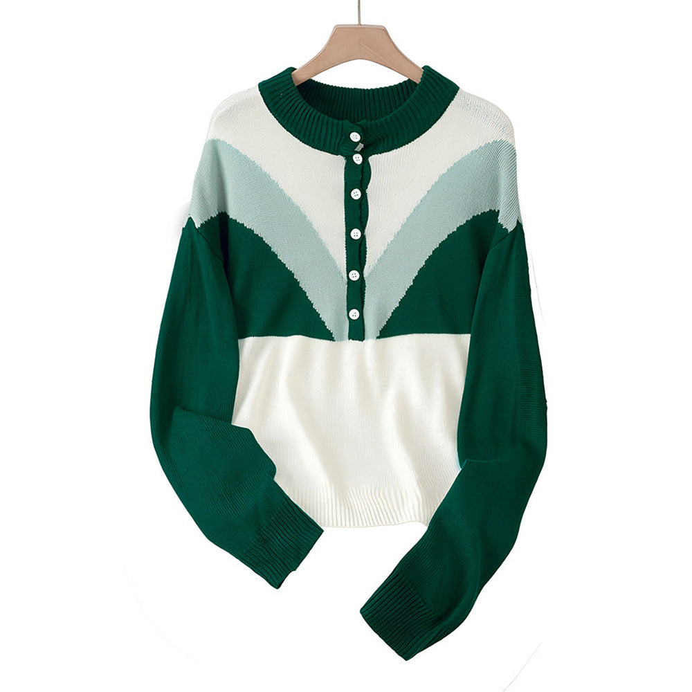 Photo: Alpine Colour-Block Button Knit Jumper | Seoden London