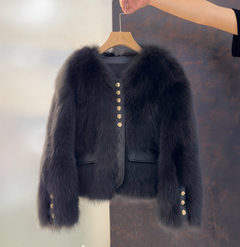 Photo: Monte Carlo Cropped Faux Fur Jacket | Seoden London — view 9