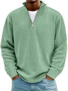 Photo: Lorenzo Ribbed Half-Zip Jumper | Seoden London — view 5
