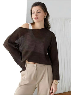 Photo: Fiorella Flare-Sleeve Open-Knit Top | Seoden London — view 6