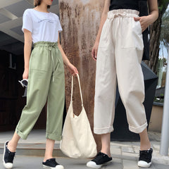 Photo: Emilia Belted Cotton Harem Trousers | Seoden London — view 2