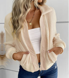 Photo: Women's Collared Sherpa Fleece Jacket | Seoden London — view 3