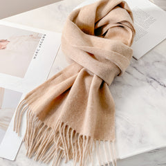 Photo: Inverness Pure Wool Fringed Scarf | Seoden London — view 1