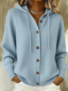 Photo: Bologna Hooded Button Knit Cardigan Coat | Seoden London — view 3