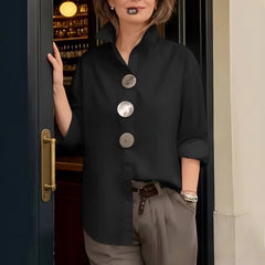 Photo: Amsterdam Big-Button Stand-Collar Shirt | Seoden London — view 10