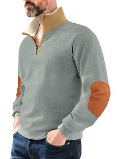 Photo: Suede-Patch Half-Zip Pullover | Seoden London — view 3