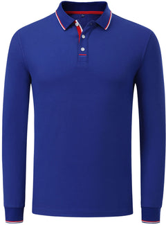 Photo: Men's Long Sleeve Cotton Golf Polo Shirt | Seoden London — view 2