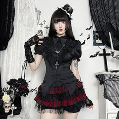 Photo: Gothic Check Ruffle Mini Skirt | Seoden London — view 4