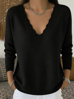 Photo: Women's Soft Wool Blend V-Neck Jumper | Seoden London — view 15