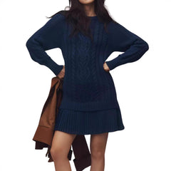 Photo: Women's Cable Knit Jumper Dress with Ruffle Hem | Seoden London — view 3