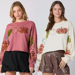 Photo: Pumpkin Sleeve Crop Sweatshirt | Seoden London — view 2