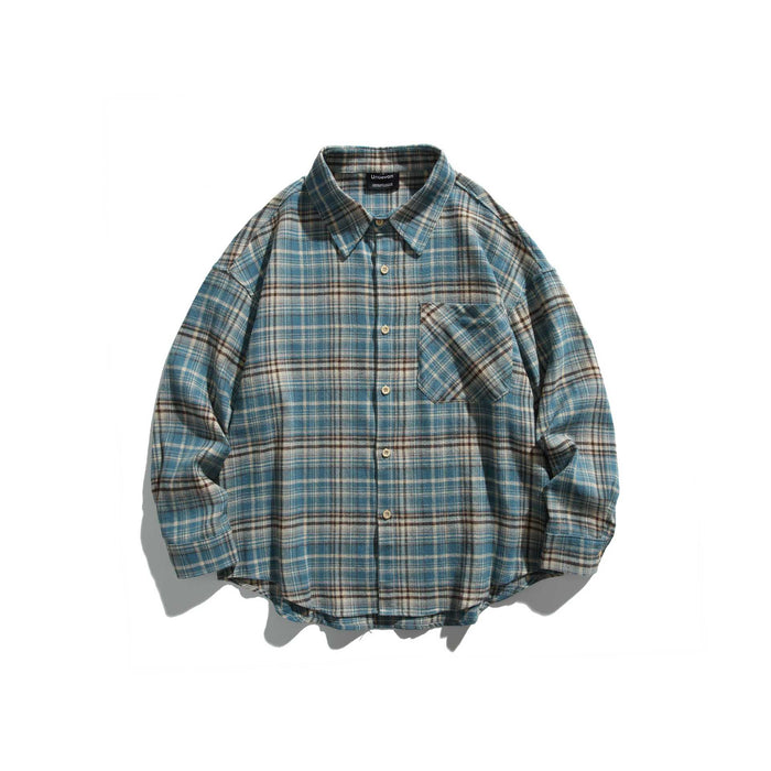 Men's Washed Flannel Check Overshirt
